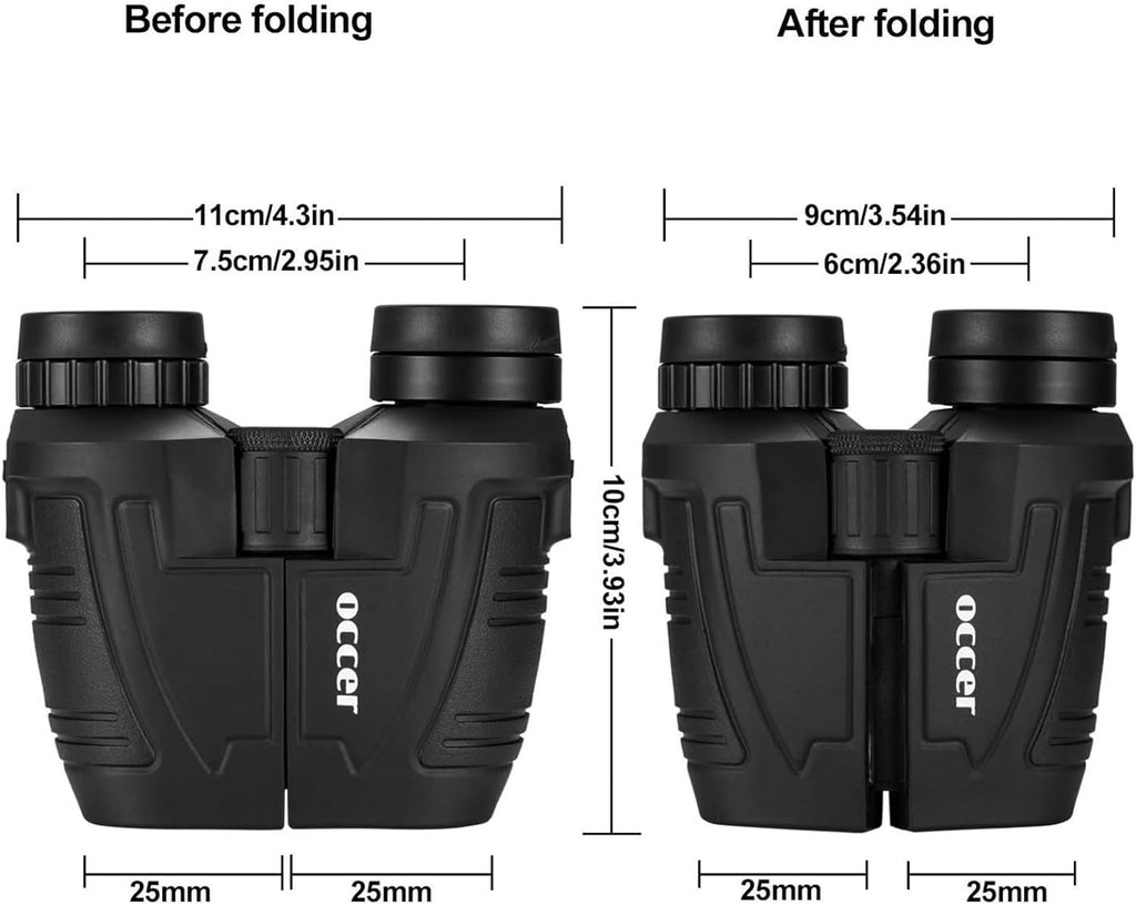 12X25 Compact Binoculars for Adults and Kids, Large Eyepiece Waterproof Binocular with Low Light Vision,High Powered Easy Focus Binoculars for Bird Watching,Outdoor Hunting,Travel,Sightseeing